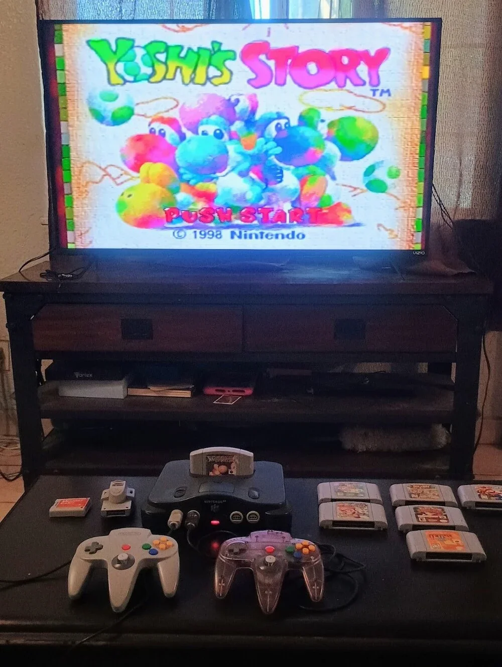 Nintendo N64 Console Bundle 2 Controllers And 7 Games